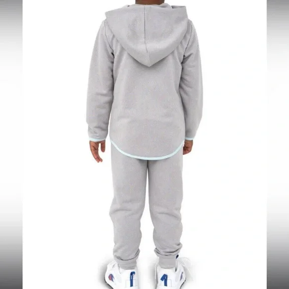 Champion Girl's Heavyweight 3 Piece Tee, Hoodie & Legging Set Oxford Heather 18M - Picture 2 of 9